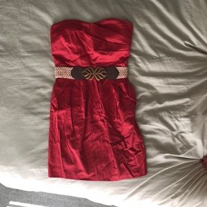 Strapless Dress - Orange/Melon Color Size - 7